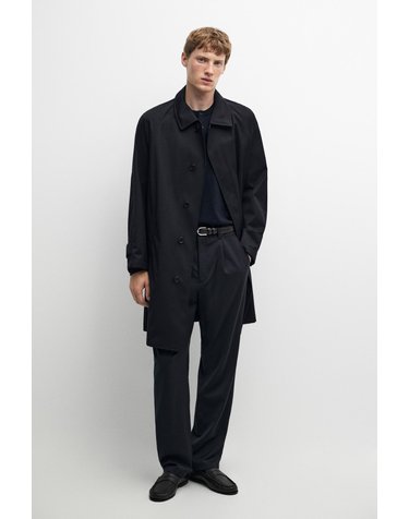 마시모두띠 울 100% 싱글 트렌치 코트 3682/582 NAVY BLUE