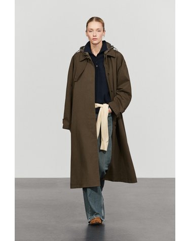 마시모두띠 탈착식 후드 롱 트렌치 코트 6729/680 KHAKI