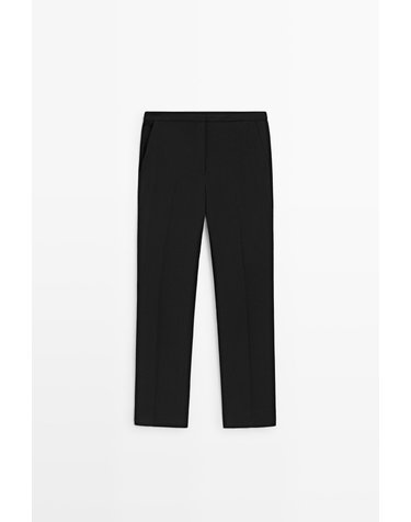 마시모두띠 울 블렌드 슬랙스 팬츠 5036/671 BLACK