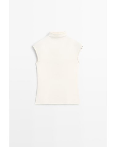 마시모두띠 퍼넬넥 민소매 니트 탑 6259/577 OFF WHITE