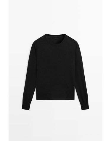 마시모두띠 100% 울 라운드넥 니트 스웨터 5709/585 BLACK