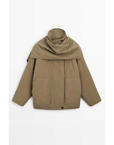 마시모두띠 스카프 퀼팅 봄버 자켓 6797/357 CAMEL