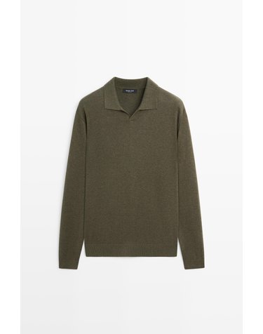 마시모두띠 폴로 칼라 니트 스웨터 1428/206 DARK KHAKI