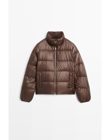 마시모두띠 스탠드 칼라 다운 패딩 자켓 6789/789 BROWN MARL