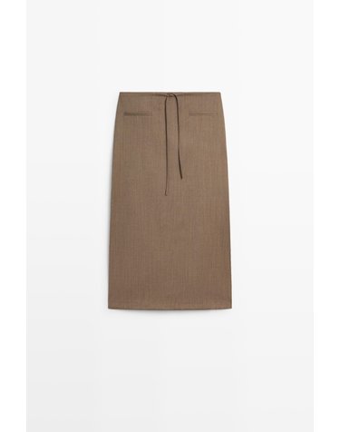 마시모두띠 울 100% 미디 스커트 5298/511 MOLE BROWN
