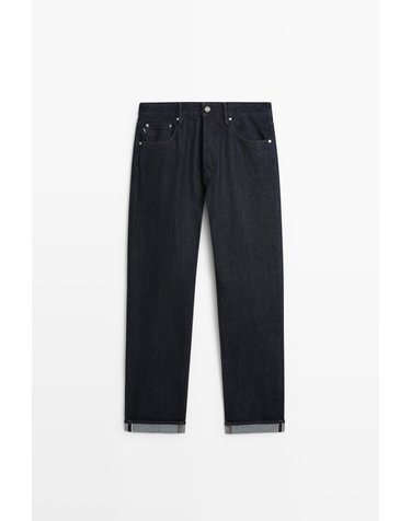마시모두띠 셀비지 스트레이트핏 청바지 0504/142 NAVY BLUE