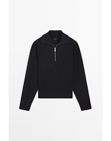 마시모두띠 하프집업 폴로넥 니트 스웨터 5627/527 NAVY BLUE