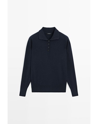 마시모두띠 버튼 디테일 울 니트 스웨터 5715/594 NAVY BLUE