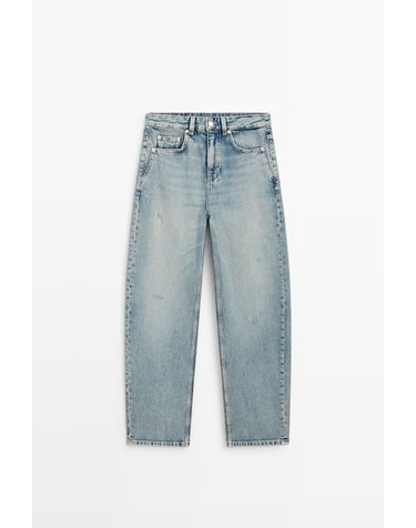 마시모두띠 미드라이즈 배럴핏 워싱 청바지 5090/890 LIGHT BLUE