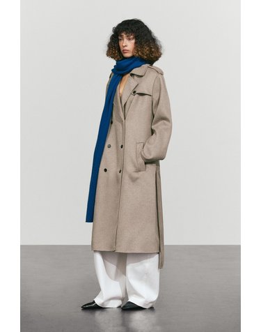 마시모두띠 울 블렌드 롱 트렌치 코트 6407/711 GREY