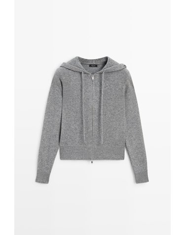 마시모두띠 울 혼방 후드 집업 니트 가디건 5918/593 MEDIUM GREY