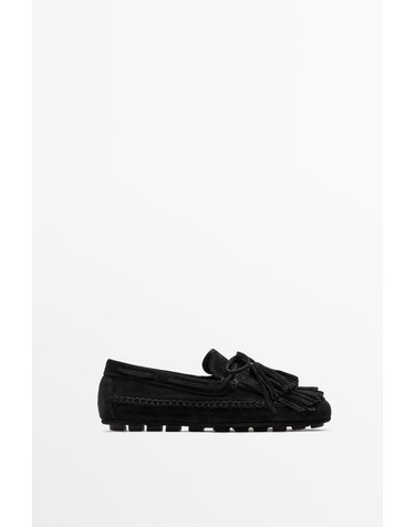 마시모두띠 프린지 태슬 레더 로퍼 1572/850 BLACK