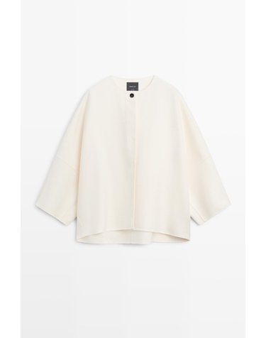 마시모두띠 울 혼방 볼륨 케이프 코트 6424/728 BEIGE
