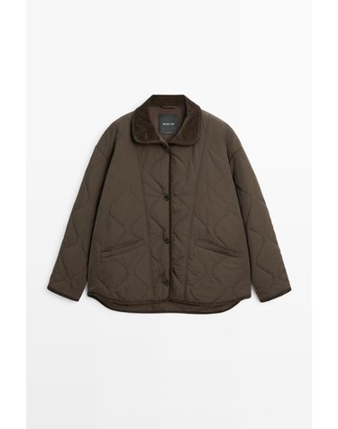 마시모두띠 웨이비 스티치 퀼팅 자켓 6720/347 BROWN