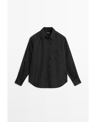 마시모두띠 스트라이프 포켓 긴팔 셔츠 5188/588 BLACK