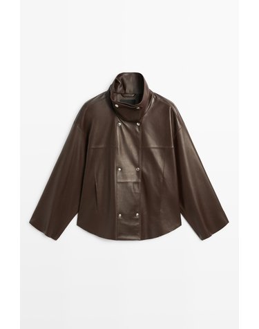 마시모두띠 나파 레더 하이넥 자켓 4701/901 BROWN