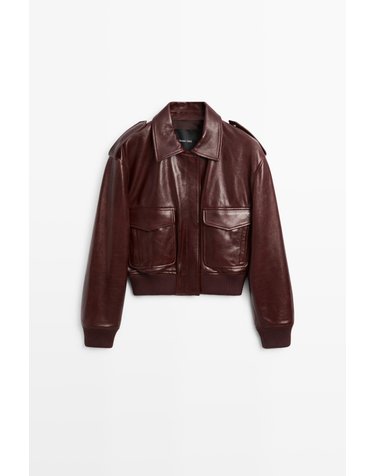 마시모두띠 나파 레더 포켓 봄버 자켓 4707/707 MAROON