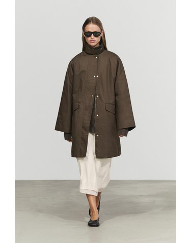 마시모두띠 왁스드 이펙트 체크 안감 자켓 6706/447 DARK OLIVE GREEN