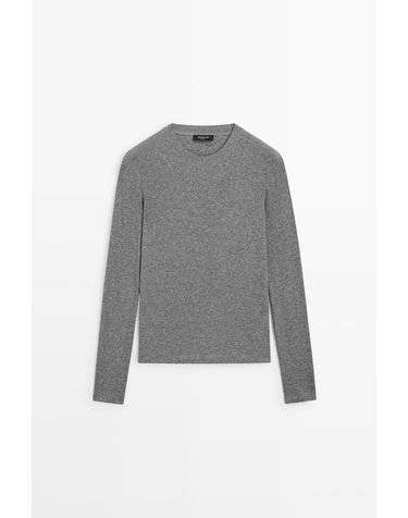 마시모두띠 코튼 캐시미어 혼방 니트 티셔츠 6270/106 PALE GREY