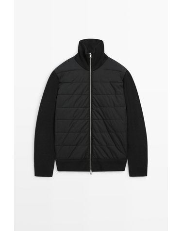마시모두띠 하이넥 퀼팅 집업 가디건 1313/209 BLACK