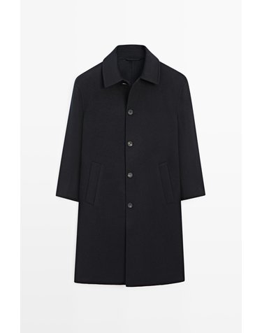 마시모두띠 울 블렌드 싱글 롱 코트 2895/358 DEEP BLUE