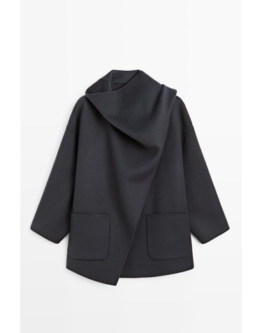마시모두띠 울 100% 스카프 미디 코트 6414/718 MEDIUM BLUE