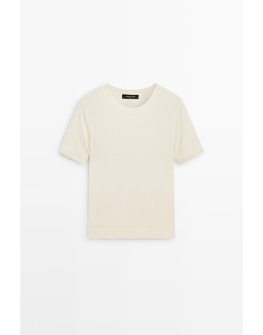 마시모두띠 코튼 캐시미어 혼방 반팔 티셔츠 6869/107 CREAM