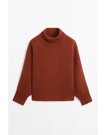 마시모두띠 오버핏 터틀넥 울 니트 스웨터 5853/535 BURNT ORANGE