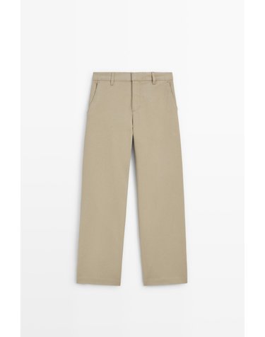 마시모두띠 스트레치 코튼 와이드 팬츠 5018/718 BEIGE