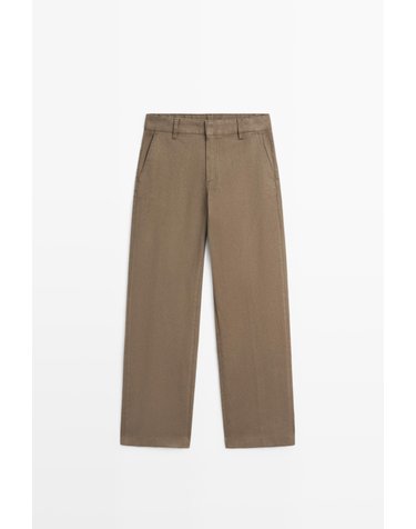 마시모두띠 와이드 스트레치 코튼 팬츠 5018/718 MOLE BROWN