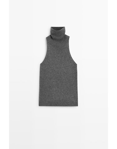 마시모두띠 골지 홀터 터틀넥 니트 탑 5735/570 GREY