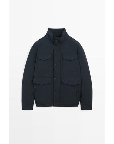 마시모두띠 멀티포켓 다운 숏 패딩 자켓 3254/416 DARK NAVY