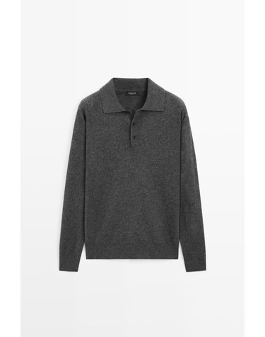 마시모두띠 울 캐시미어 폴로 니트 스웨터 1401/240 DARK GREY