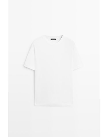 마시모두띠 코튼 솔기 디테일 반팔 티셔츠 0779/175 WHITE