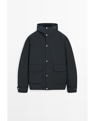 마시모두띠 포켓 디테일 퀼팅 패딩 파카 3255/416 NAVY BLUE