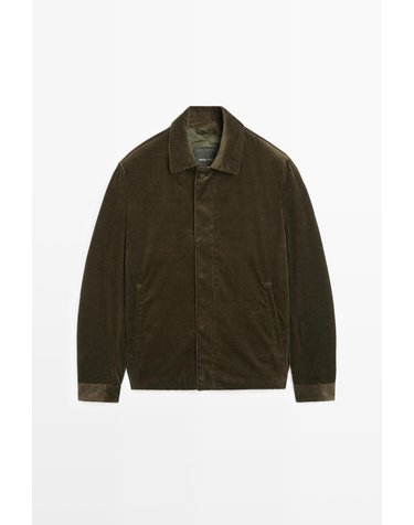 마시모두띠 코튼 코듀로이 플라켓 디테일 자켓 3256/417 DARK KHAKI