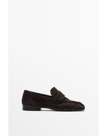 마시모두띠 셔링 스플릿 스웨이드 로퍼 1521/850 BROWN