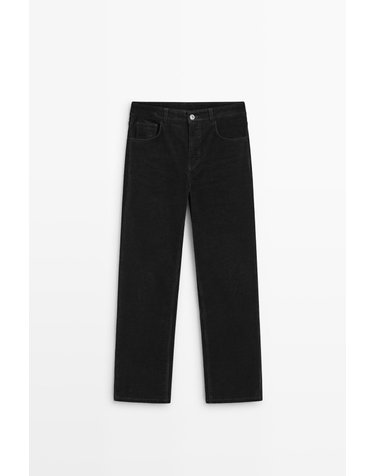 마시모두띠 슬림 스트레이트 니들코드 팬츠 5050/750 BLACK