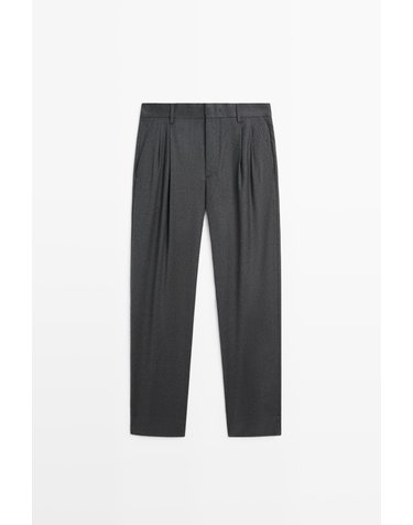 마시모두띠 울 100% 플리츠 정장 팬츠 3678/578 PALE GREY