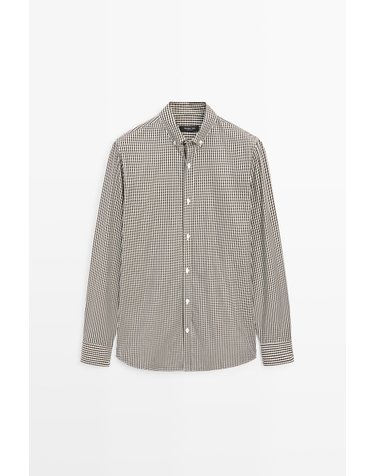 마시모두띠 레귤러핏 체크 긴팔 셔츠 2006/284 BROWN