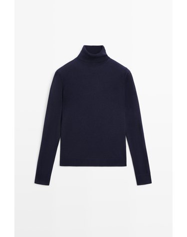 마시모두띠 울 블렌드 터틀넥 니트 스웨터 5697/579 NAVY BLUE
