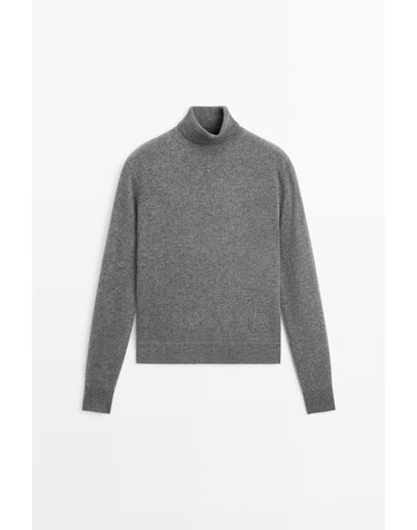 마시모두띠 울 혼방 터틀넥 니트 스웨터 5640/593 MEDIUM GREY
