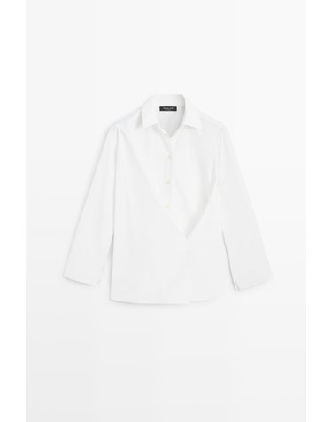 마시모두띠 코튼 포플린 랩 긴팔 셔츠 5189/589 WHITE