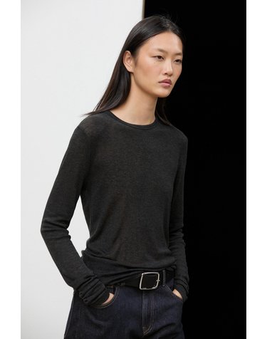 마시모두띠 울 혼방 라운드넥 긴팔 티셔츠 6872/575 DARK GREY