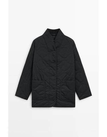 마시모두띠 하이칼라 경량 퀼팅 코트 6742/132 BLACK