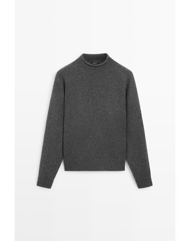 마시모두띠 오버사이즈 울 하이넥 니트 스웨터 5641/595 DARK GREY