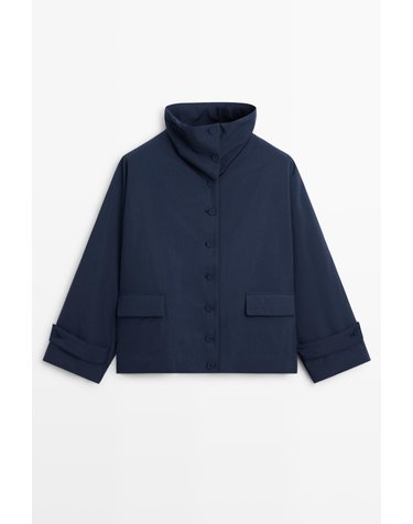 마시모두띠 경량 스웨이드 패딩 숏 코트 6744/945 FADED PETROL BLUE