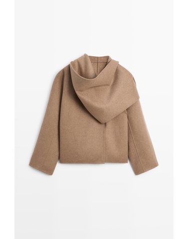 마시모두띠 울 혼방 스카프 숏 코트 6422/726 MOLE BROWN