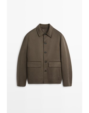 마시모두띠 100% 캐시미어 오버셔츠 2859/369 GREYISH GREEN