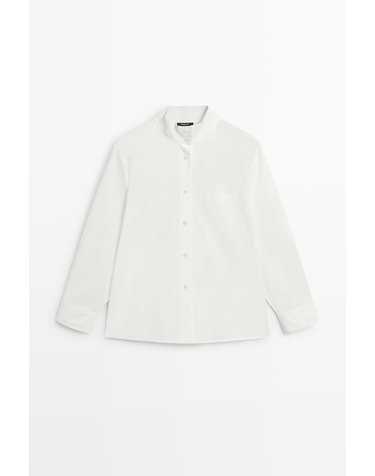 마시모두띠 스탠드 칼라 포플린 긴팔 셔츠 5179/579 WHITE
